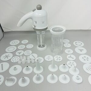 Bonjour Cookie Factory Battery Operated Cookie Press Decorating Kit 39 Piece Set